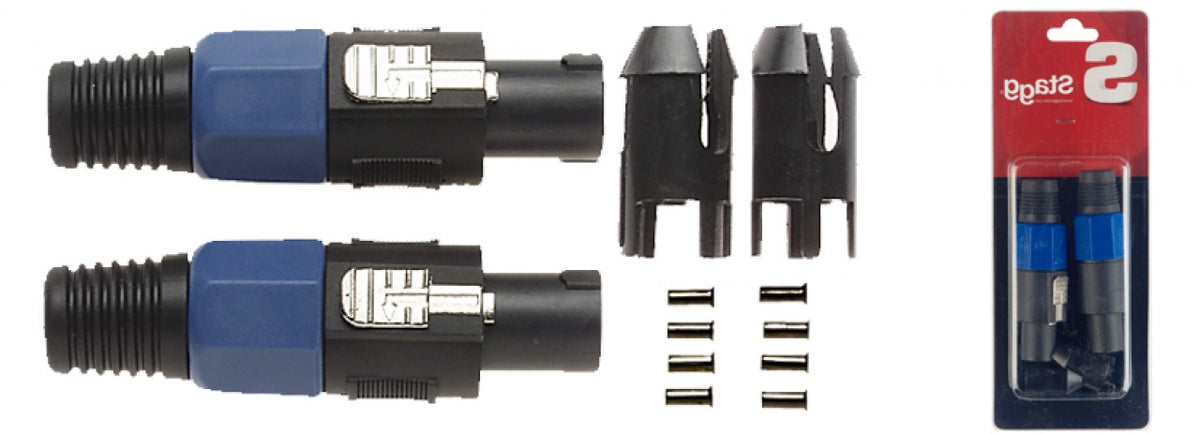 B0100H Stagg 2 SPEAKER MALE PLUG 4 PINS-BLA