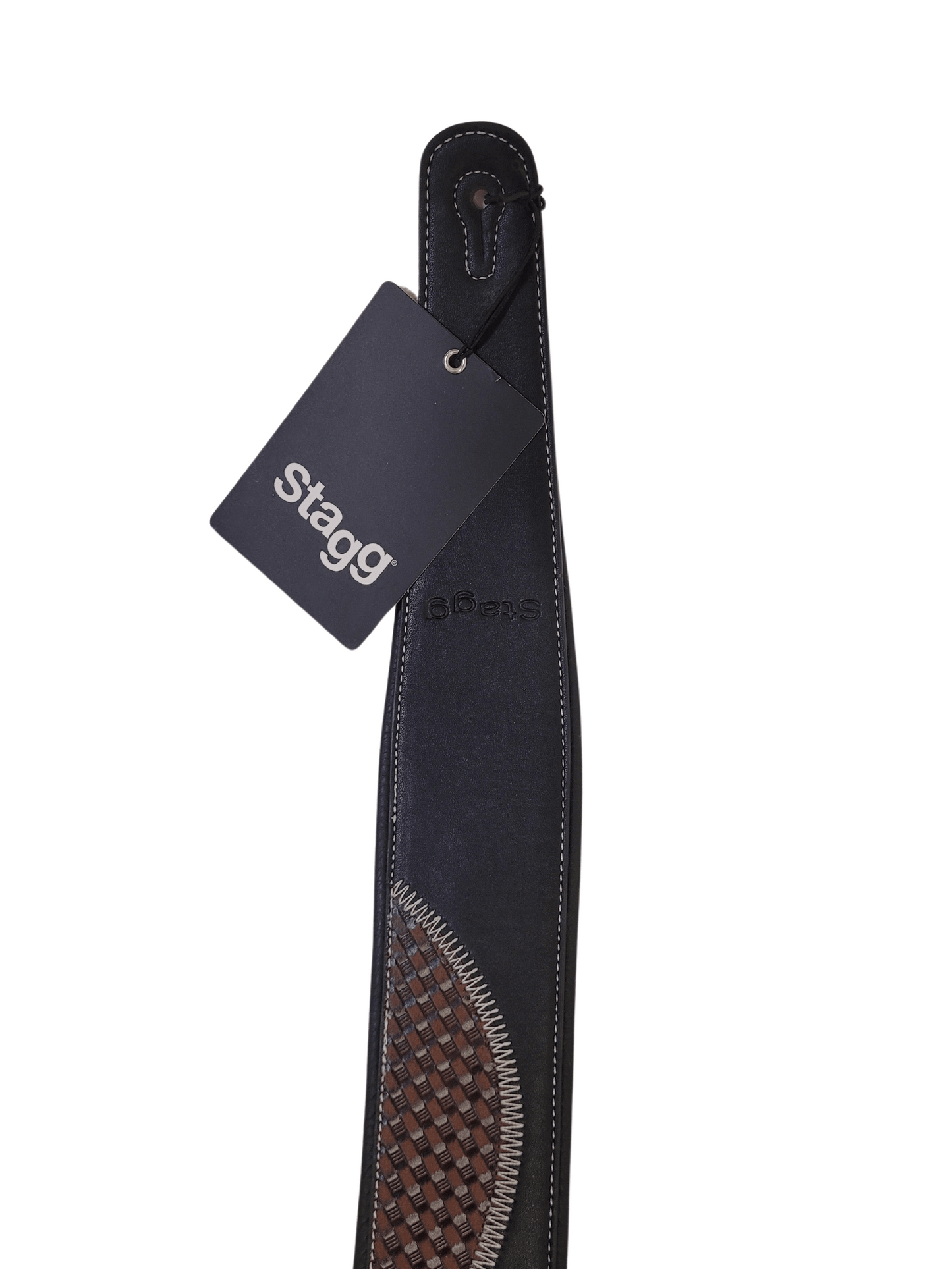 stagg guitar strap brown