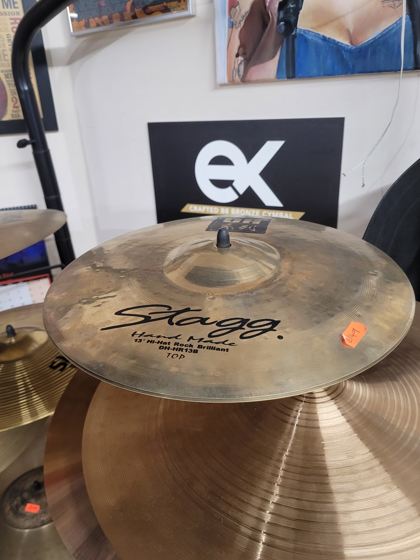 Stagg Hand Made 13" Hi-Hat Rock Brilliant DHHR13B Top