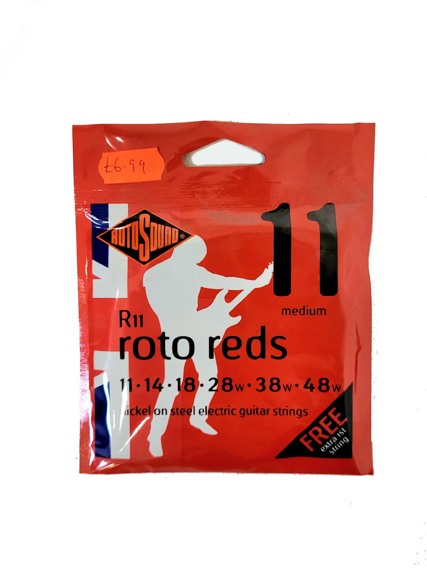 Roto reds nickel on steel electric guitar strings Medium