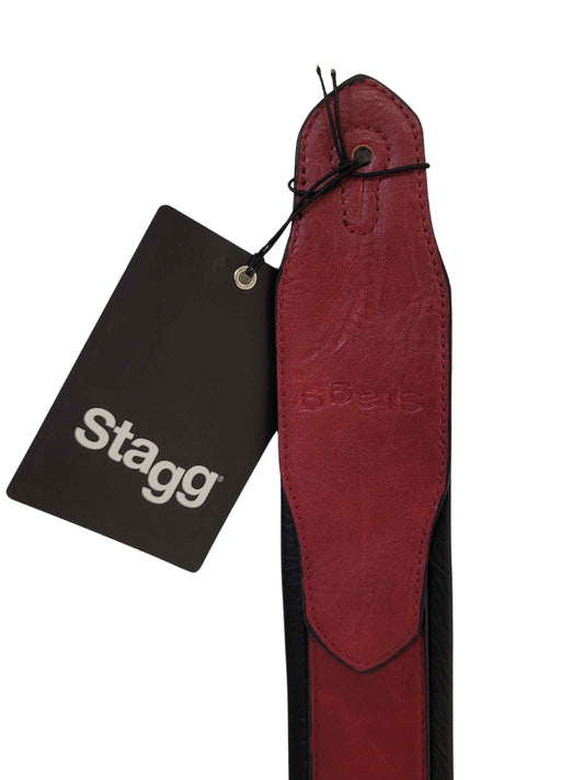 Stagg Leather Guitar Strap Red