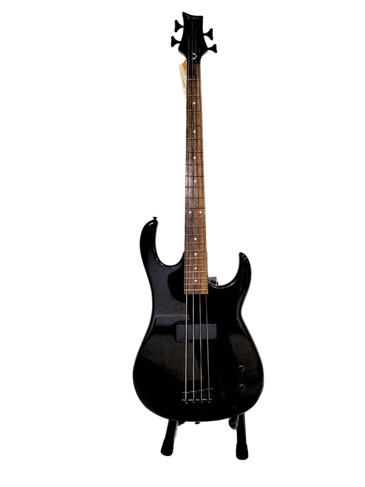 black bass guitar front view