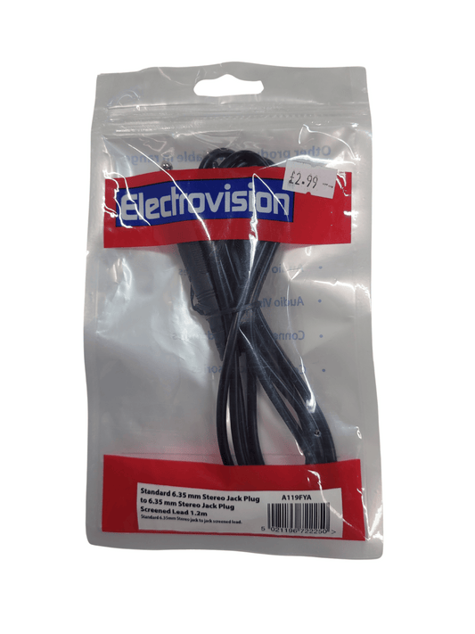 electrovision 6.34mm stereo jack plug to screened lead